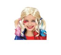 Guirca Perruque Harley Quinn à couettes couleurs Enfant Jaune