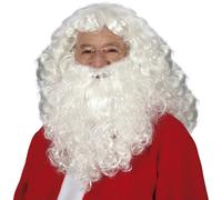 FIESTAS GUIRCA Perruque et barbe de Père Noël HQ (taille unique) - Accessoire de déguisement pour Noël et Nouvel An - Idéal pour les fêtes et les célébrations - Adulte - Blanc