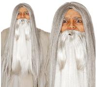 Fiestas Guirca Perruque Grise Longue sorcière sorcière