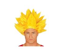 FIESTAS GUIRCA | Perruque Guerrier Jaune (Taille Unique) - Accessoire de Costume pour Homme Adulte - Idéal pour Fêtes de Ninjas, Jeux Vidéo, Super-héros et Vilains - Thématique Asiatique - Jaune