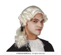 Fiestas Guirca Perruque Homme Adulte Juge Blanche Bou