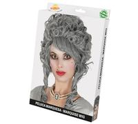 FIESTAS GUIRCA | Perruque Marquise Grise (Taille Unique) - Accessoire de Costume pour Halloween et Carnaval - Idéal pour Fêtes d'Époque et Célébrations Thématiques - Femme Adulte - Gris