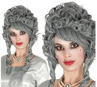 FIESTAS GUIRCA | Perruque Marquise Grise (Taille Unique) - Accessoire de Costume pour Halloween et Carnaval - Idéal pour Fêtes d'Époque et Célébrations Thématiques - Femme Adulte - Gris