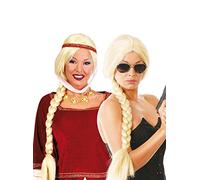 FIESTAS GUIRCA | Perruque Tresse Blonde (Taille Unique) - Accessoire de Costume Médiéval pour Princesses et Personnages de Conte - Idéal pour Fêtes et Carnaval - Femme Adulte - Blonde