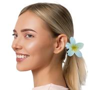 FIESTAS GUIRCA | Pince Fleur pour Cheveux Turquoise (8 cm) - Accessoire de Costume pour Fêtes d'Été - Idéal pour Célébrations Hawaïennes et Tropicales - Filles et Adultes - Bleu