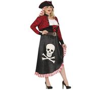 FIESTAS GUIRCA Pirate Déguisement pour Femme incl. Chapeau de pirate - Robe de drapeau pirate - Costume pour femme Taille XL 46-48