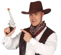 FIESTAS GUIRCA | Pistolet de Cow-Boy Argenté (32 cm) - Accessoire de Déguisement pour Carnaval, Fêtes Western, Policier, Bandit, Cosplay, Halloween, Adulte et Enfant - Argent