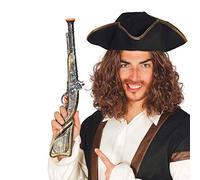 FIESTAS GUIRCA | Pistolet de Pirate Factice (50 cm) - Accessoire pour Déguisement de Corsaire, Flibustier, Capitaine de Navire, Carnaval, Fêtes à Thème Pirate - Adulte Enfant - Argenté