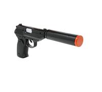 FIESTAS GUIRCA | Pistolet Jouet avec Silencieux (25 cm) - Accessoire pour Costume de Policier, Militaire ou Voleur - Idéal pour Halloween, Carnaval et Fêtes Costumées - Noir