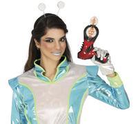 FIESTAS GUIRCA | Pistolet Spatial de Jouet avec Lumière (25 cm) - Arme à Feu pour Costume de Super-héros et Vilains - Idéal pour Fêtes Costumées et Carnaval - Tous les Utilisateurs - Noir et Rouge