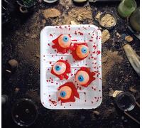 FIESTAS GUIRCA | Plateau avec 5 Yeux (18x13 cm) - Décoration Effrayante pour Halloween et Fêtes de Terreur - Accessoire Réaliste pour Scénarios et Célébrations - Multicolore