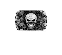FIESTAS GUIRCA | Plateau Tête de Morts Réutilisable (39x24) - Décoration de Table Réutilisable pour Fêtes d'Halloween Terrifiantes - Idéal pour Événements de Peur - Gris, Noir
