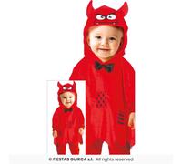 Fiestas Guirca Poncho D2mon Costume Enfant Rouge 1-2 Ans D2guisement Halloween