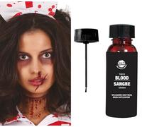 FIESTAS GUIRCA | Pot de sang dense avec pinceau (60 ml) - Maquillage d'Halloween pour déguisements d'horreur et fêtes effrayantes - Idéal pour effets spéciaux et cosplay - Rouge