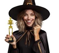 FIESTAS GUIRCA | Prix du Meilleur Costume Squelette (22 cm) - Décoration d'Halloween et Fêtes Costumées - Idéal pour Célébrations et Concours de Costumes de Squelette - Or et Noir
