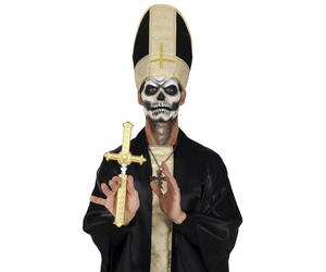 FIESTAS GUIRCA | Pugnale a Croce/Stecca (26 cm) - Arma Giocattolo per Costume da Cacciatore di Vampiri e Monaco - Ideale per Halloween e Feste a Tema Religioso - Oro e Argento