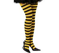 Fiestas Guirca – Collants Abeille femme, rayures noires/jaunes, taille unique – Halloween/Cosplay