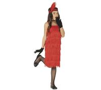 Fiestas Guirca Déguisement Danseuse Charleston Rouge - Robe et ruban inclus - 7-9 ans