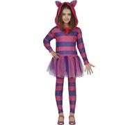 FIESTAS GUIRCA, S.L. Déguisement de Chat Cheshire Rayé pour Fille S1-(5/6 Ans)