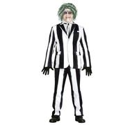 Costume De Fantôme À Rayures Noires Et Blanches Grande Taille Homme - Taille: Xl (54-56) Noir