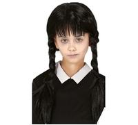 Fiestas Guirca Perruque Tresses avec Frange Enfant Noire - Halloween et Carnaval
