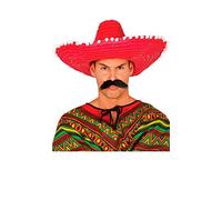 FIESTAS GUIRCA, S.L. Sombrero Mexicain de Paille Rouge