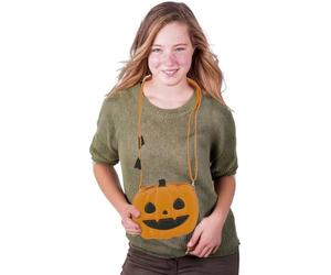 FIESTAS GUIRCA | Sac Citrouille Noir (20x18 cm) - Accessoire de Décoration pour Halloween et Fêtes Costumées - Idéal pour Tous les Utilisateurs - Complément de Fête et Célébrations - Noir