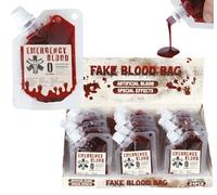 FIESTAS GUIRCA | Scatola di 24 Sacche di Sangue Finto - Decorazione per Halloween e Carnevale - Rosso