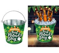 FIESTAS GUIRCA | Seau en Métal Saint Patrick (19x23 cm) - Décoration de Table pour Fêtes de Saint Patrick, Célébrations Irlandaises et Événements à Thème - Idéal pour Tous - Multicolore