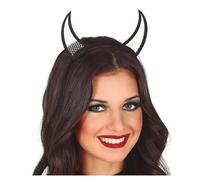 Fiestas GUiRCA Serre-TÊTE Cornes DÉMON AJOURÉES Noir Diable - Accessoire de déguisement - Cosplay pour Halloween - Thême(s) :