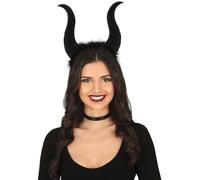 Fiestas Guirca - Serre-TÊTE Cornes Noires Reine FÉE MALÉFIQUE Diable - Accessoire de déguisement - Cosplay pour Halloween - Thême(s) :
