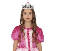 FIESTAS GUIRCA Serre-tête de princesse avec pierres argentées (taille unique) - Accessoire pour enfant - Idéal pour les fêtes et célébrations des filles - Argent