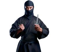 FIESTAS GUIRCA | Set Ninja 5 Pièces avec Dague Jouet (Taille Unique) - Accessoire pour Costume de Guerrier Japonais - Idéal pour Halloween, Carnaval et Fêtes à Thème - Tous Utilisateurs - Noir