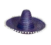 FIESTAS GUIRCA | Chapeau Mexicain en Paille (60 cm) - Accessoire de Fête pour Célébrations d'Été et Graduations - Idéal pour Événements Thématiques du Mexique et Fêtes - Adulte Unisexe - Bleu