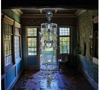 FIESTAS GUIRCA | Squelette Argenté (90 cm) - Décoration d'Halloween pour Fêtes et Célébrations - Idéal pour Ambiances Terrifiantes et Thèmes de Crânes et Squelettes - Argenté