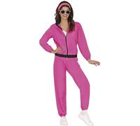 FIESTAS GUIRCA Survêtement Rose Fluo Déguisement Femme - Costume Coquillage Coloré Années 80 Costume Drôle Femme- Costume Jogging Années 90 Enterrement de Vie de Jeune Fille Déguisement Femme Taille S
