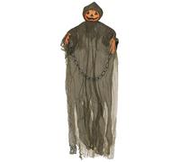 FIESTAS GUIRCA | Suspension Fantôme Citrouille (98 cm) - Décoration d'Halloween pour Fêtes et Célébrations - Idéal pour Ambiances Terrifiantes et Scénarios de Peur avec Fantômes - Gris