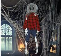 FIESTAS GUIRCA | Suspension Homme Loup (40 cm) - Décoration d'Halloween pour Fêtes et Célébrations - Idéal pour Ambiances Terrifiantes et Thématiques de Loups-Garous et Créatures Nocturnes