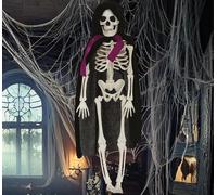 FIESTAS GUIRCA | Suspension Marié Squelette (43 cm) - Décoration d'Halloween pour Fêtes à Thème de Squelettes - Idéal pour Ambiances Terrifiantes et Scénarios de Peur - Blanc et Noir