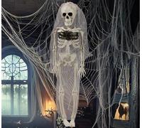 FIESTAS GUIRCA | Suspension Mariée Squelette (43 cm) - Décoration d'Halloween pour Fêtes et Célébrations - Idéal pour Ambiances Terrifiantes et Thèmes de Squelettes - Blanc