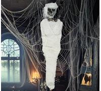 FIESTAS GUIRCA | Suspension Momie Décorative (40 cm) - Figurine d'Halloween pour Fêtes et Célébrations - Idéal pour Ambiances de Terreur et Thèmes de Squelettes et Momies - Beige