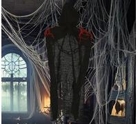 FIESTAS GUIRCA | Suspension Mort avec Chaîne (50 cm) - Décoration d'Halloween pour Fêtes et Célébrations - Idéal pour Ambiances Terrifiantes et Scénarios de Peur - Poupée Suspendue - Noir