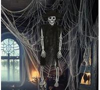 FIESTAS GUIRCA | Suspension Squelette avec Chapeau (47 cm) - Décoration d'Halloween pour Fêtes Terrifiantes et Célébrations de Squelettes - Idéal pour Ambiances Effrayantes et Scénarios de Peur