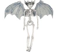 FIESTAS GUIRCA | Suspension Squelette Vampire avec Ailes (40 cm) - Décoration d'Halloween pour Fêtes de Terreur et Célébrations de Squelettes - Idéal pour Ambiances Gotiques et Effrayantes - Gris