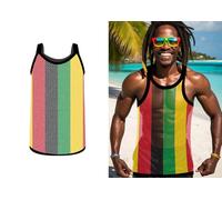 FIESTAS GUIRCA | T-shirt en Résille Jamaïque Multicolore (52-54/L) - Accessoire de Costume pour Homme Adulte - Idéal pour Fêtes Déguisées, Carnaval et Célébrations à Thème - Multicolore