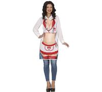 FIESTAS GUIRCA | Tablier d'Infirmière (Taille Unique) - Accessoire de Costume pour Enterrement de Vie de Garçon et Fêtes d'Infirmières - Idéal pour Célébrations et Événements - Adultes Unisex