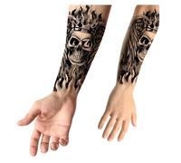 Fiestas Guirca - Tatouages éphémères Tête de mort couronne 14x30 cm