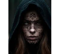FIESTAS GUIRCA | Tatouage Visage Satanique (30x13 cm) - Maquillage FX pour Costumes de Démon et Halloween - Tatouages Temporaires pour Fêtes d'Horreur et Cosplay - Tous les Utilisateurs - Noir