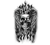 FIESTAS GUIRCA - Tatouages ÉPHÉMÈRES TÊTE DE Mort Couronne 14X30CM