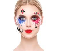 tatouages éphémères visage pailleté quinzel 20cm - guirca 15860 Rouge